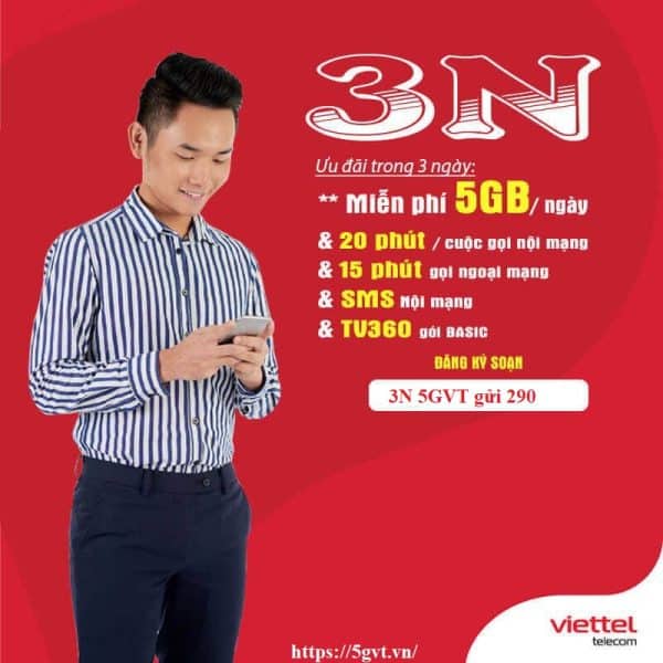 đăng ký gói cước 3N của Viettel
